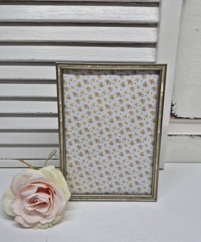 Vintage fotolijstje met 'parelmoer' en bol glas, Antiek en Kunst, Ophalen of Verzenden